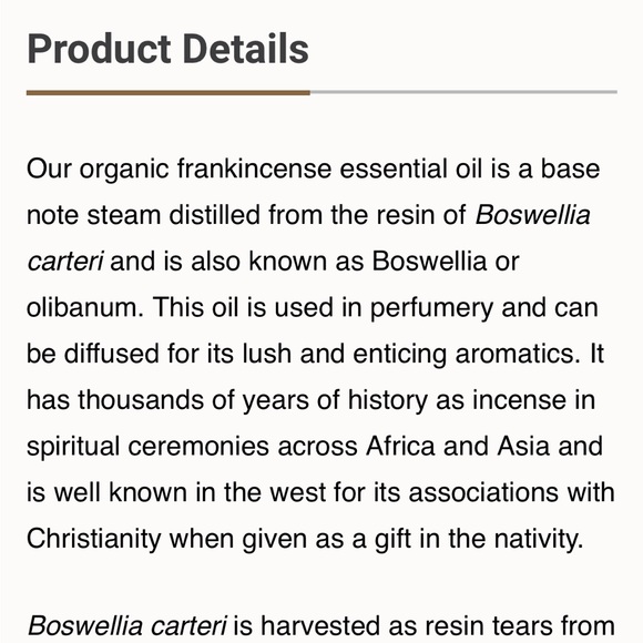 ORGANIC Lavender, Frankincense, Copaiba Balsam, Palo Santo Essential Oil Perfume - Picture 5 of 7